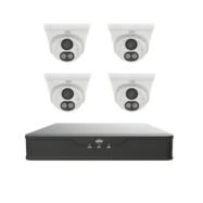 UNV ColorHunter Fixed Dual-light Turret Network IP + 4K NVR  + 1 TB HDD Storage