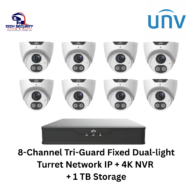 UNV Tri-Guard Fixed Dual-light Turret Network IP + 4K NVR  + 1 TB HDD Storage - Image 4