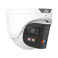 UNV 4K Wide Angle 180° FOV NDAA Compliant Weatherproof ColorHunter Tri-Guard 2.0 OmniView Series Fixed Turret IP Security Camera with Active Deterrence, 24/7 Color, Deep Learning AI Smart Events, Dual Mics (IPC3K28SE-ADF28KMC-DL-I0) - Image 2