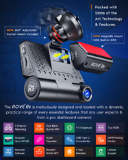 ROVE R3 3-Channel Dash Cam - 2.5K 1440P Front, 1080P Cabin & Rear, Built-in WiFi & GPS - Image 5